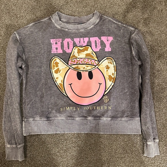 Simply Southern Gray Howdy Sweatshirt - Picture 1 of 3